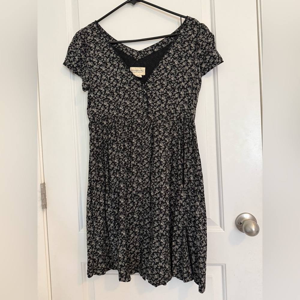Floral V-Neck Babydoll Dress